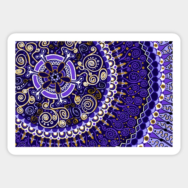 Purple and Gold Mandala Sticker by CTWuellner